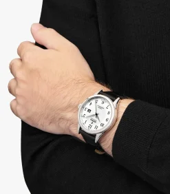 Festina heren zilver swiss made leer horloge armband