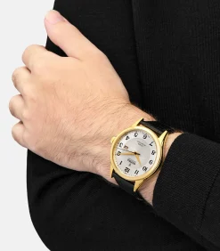 Festina heren zilver swiss made leer horloge armband