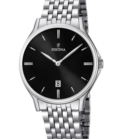 Festina heren zwart classics staal horloge armband