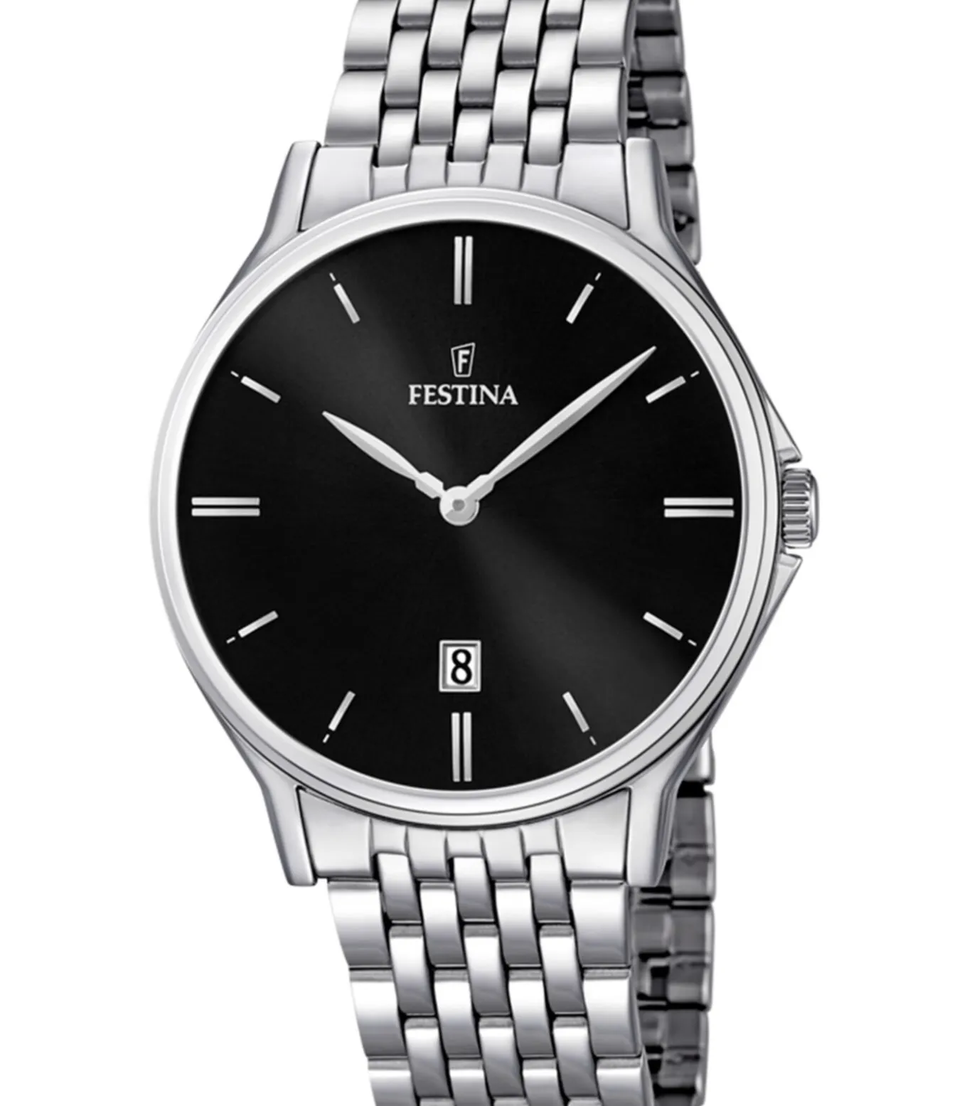 Festina heren zwart classics staal horloge armband