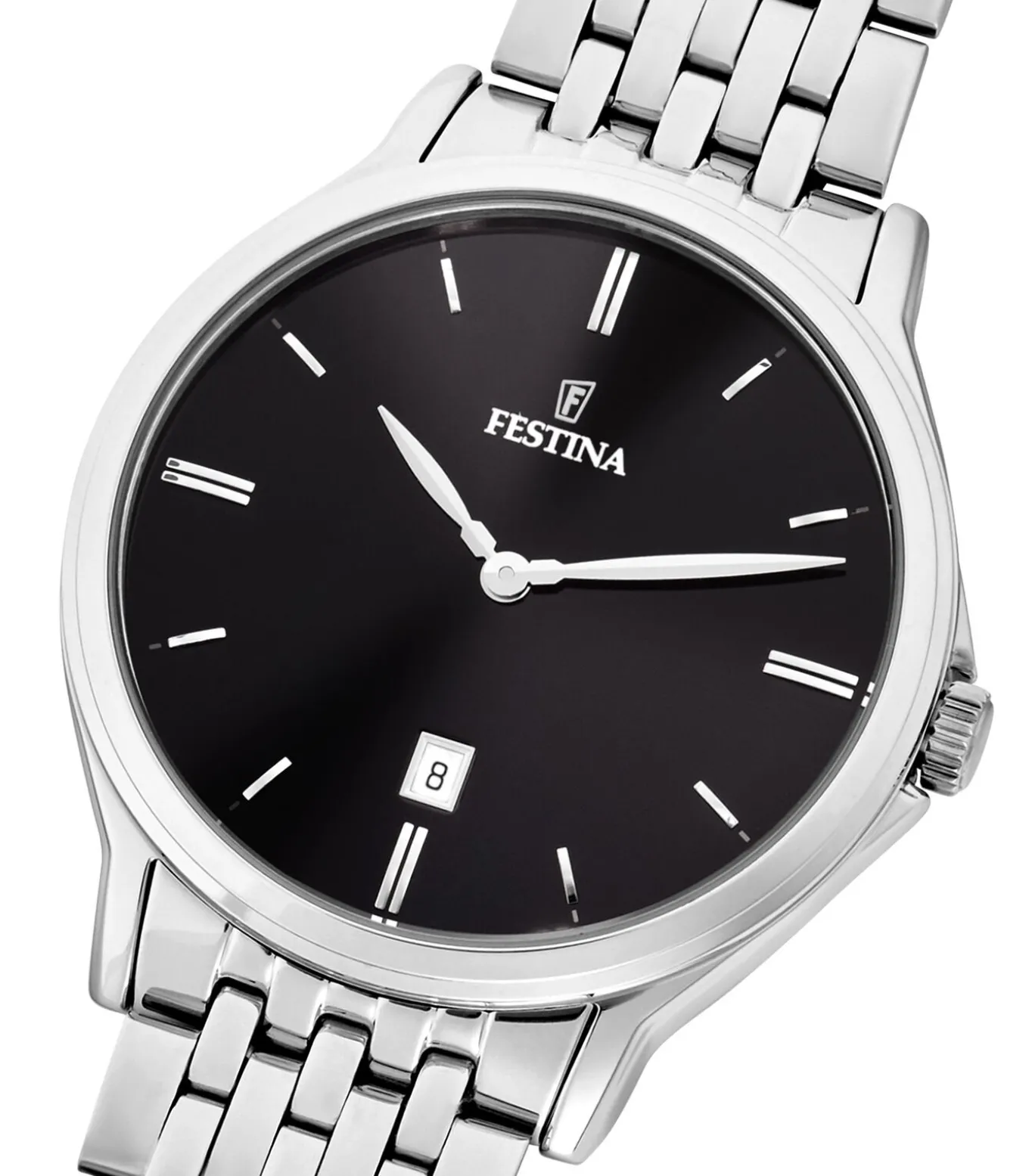Festina heren zwart classics staal horloge armband