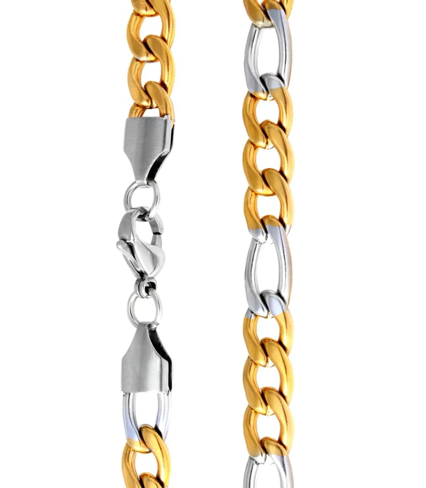 Figaro Ketting - 6mm - Zilver / Goud Kleurig - Staal - 60cm