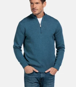 Fijngebreid katoen-cashmere trui - Mid Denim