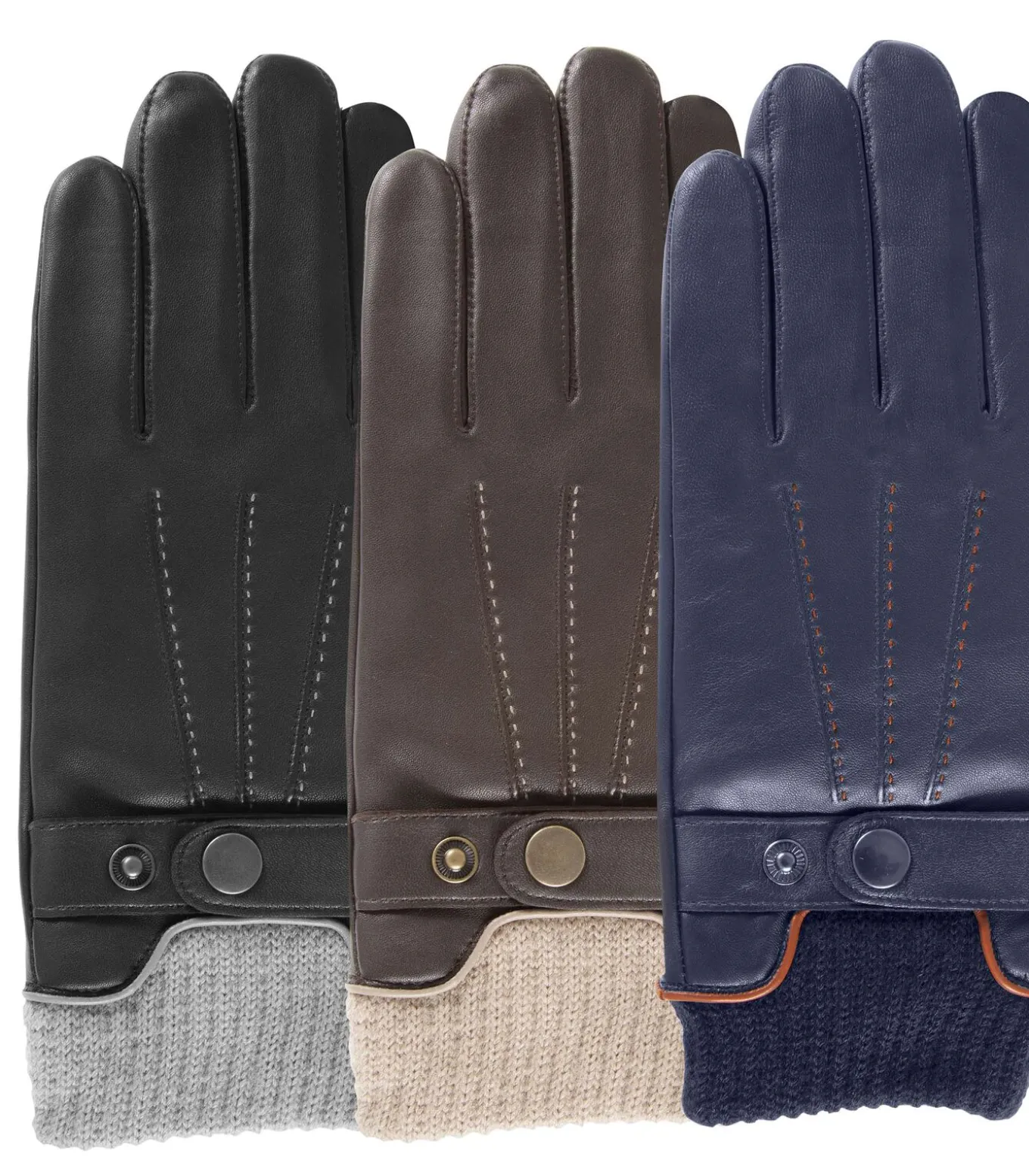 Gebreide herenhandschoenen Navy