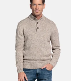 Gebreide wolmix pullover - Dark Sand