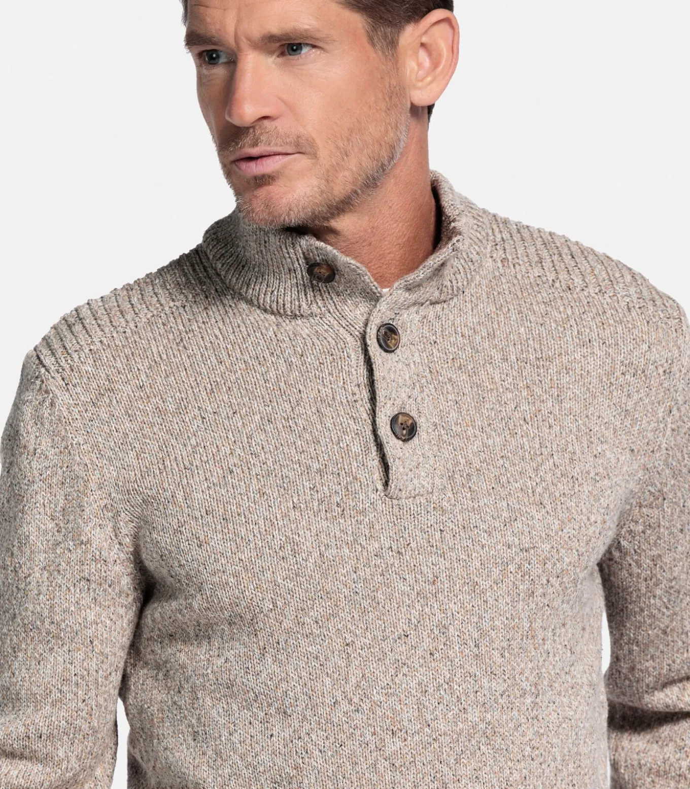 Gebreide wolmix pullover - Dark Sand