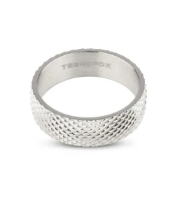 Gekartelde Heren Ring - Zilver Kleurig - Staal