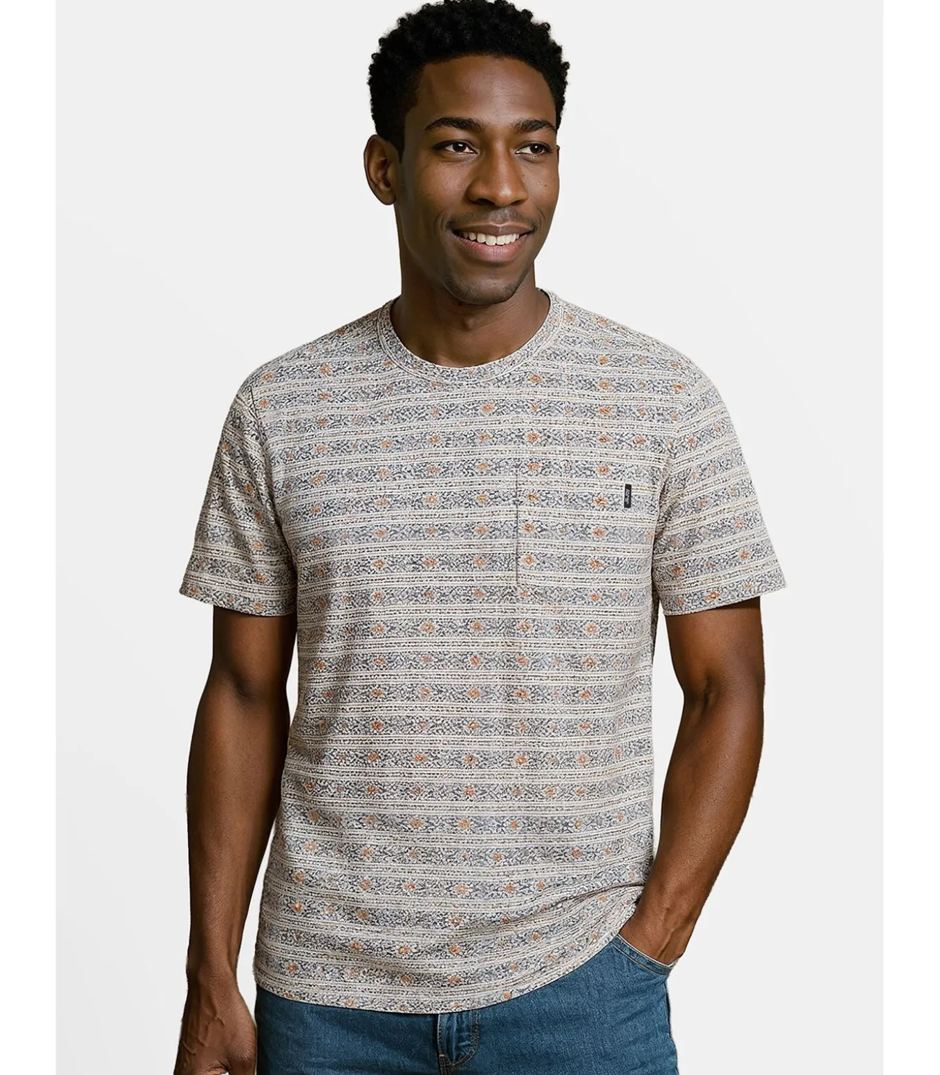 Geometrisch wit heren t-shirt
