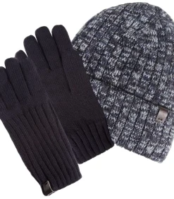 Geribde herenhandschoenen Navy