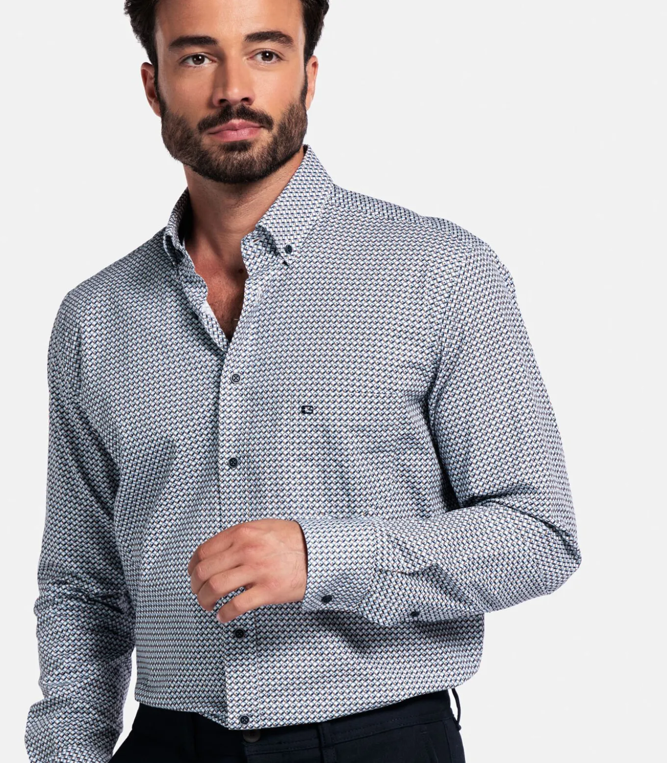 Giordano Ivy Overhemd – Navy Print