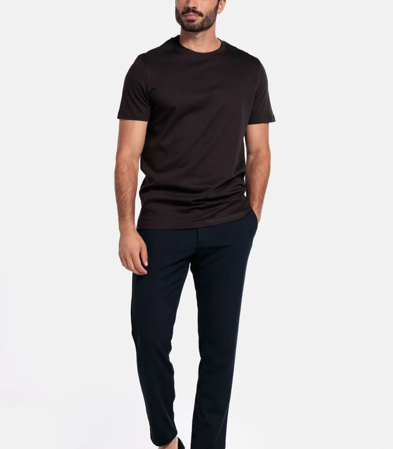 Giordano Luca Liquid Cotton T-shirt – Donkerbruin