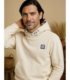Grijze herensweater met kangoeroezak
