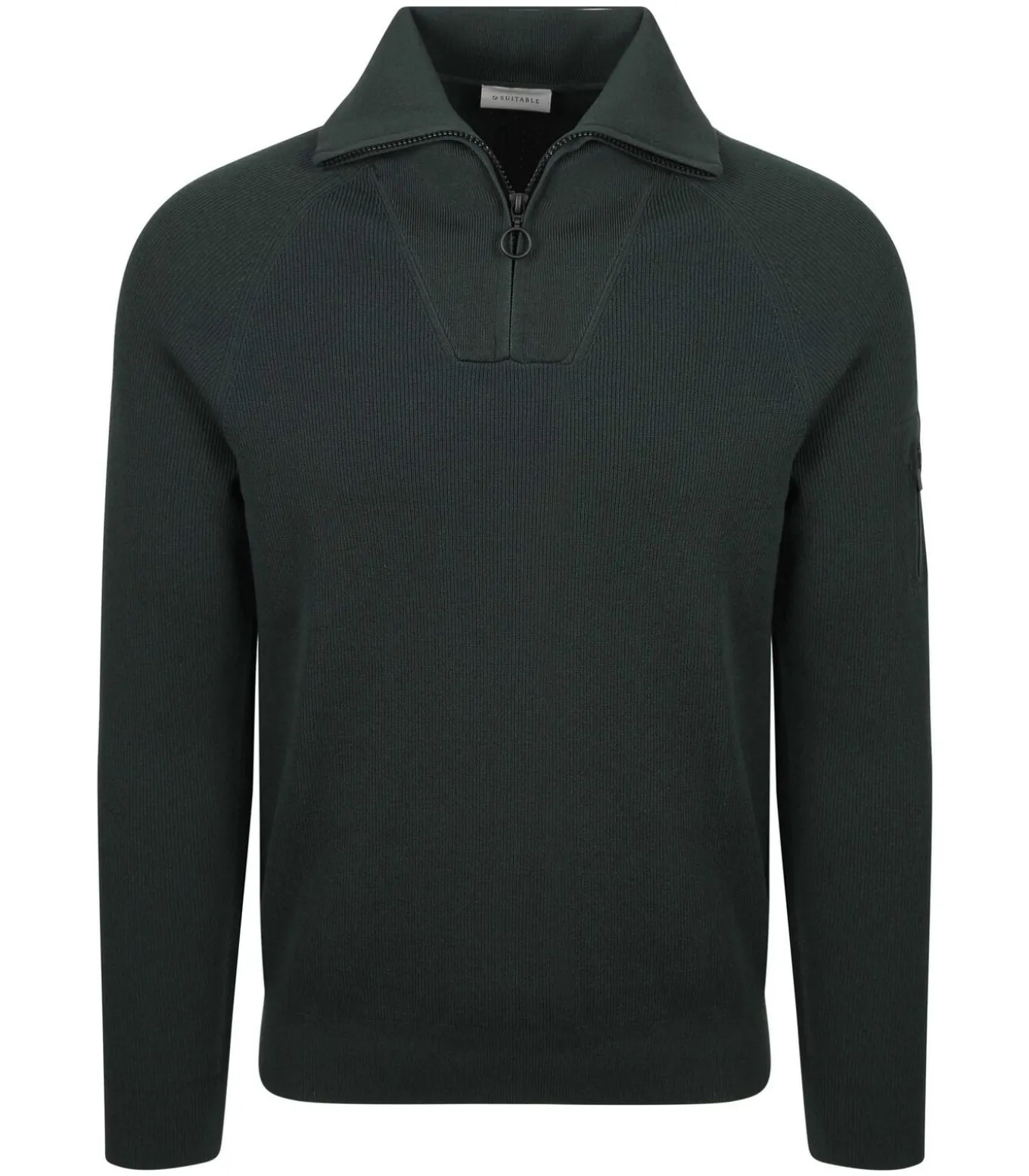 Half Zip Trui Tias Cooldry Knit Mosgroen