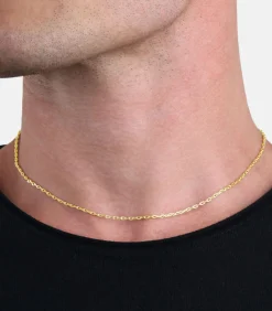 halsketting voor mannen en vrouwen, unisex, goud 375