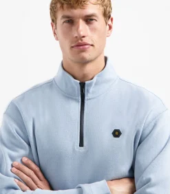 Halve rits sweater in zachte ribkwaliteit
