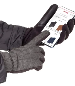 Handschoenen in bi-materiaal en imitatiebont voor heren