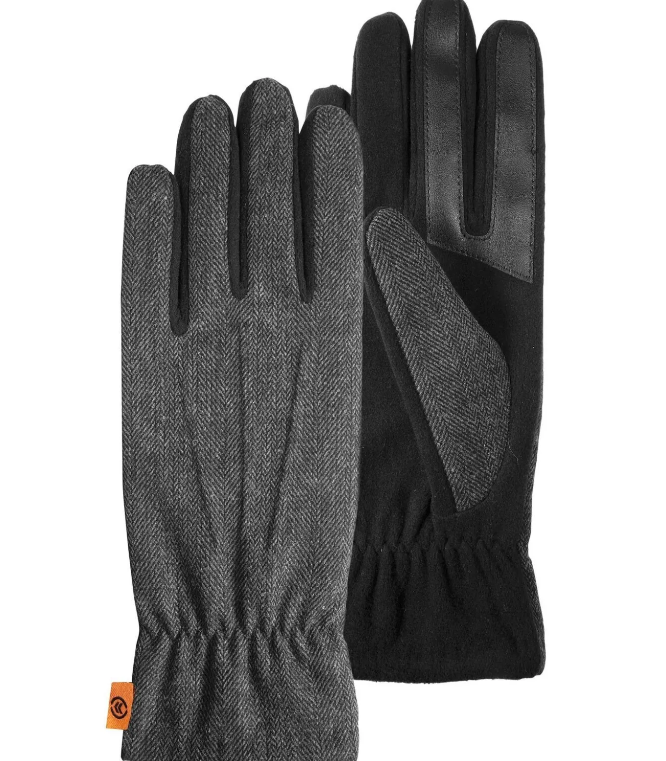 Handschoenen in bi-materiaal en imitatiebont voor heren
