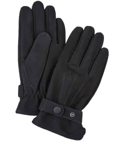 Handschoenen Wol Zwart Leer
