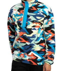 Helvetia II Bedrukte Fleece Met Halve Drukknopen