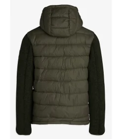 Heren kaki jack met sweatshirt mouwen