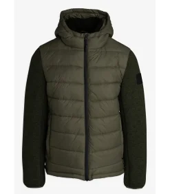 Heren kaki jack met sweatshirt mouwen