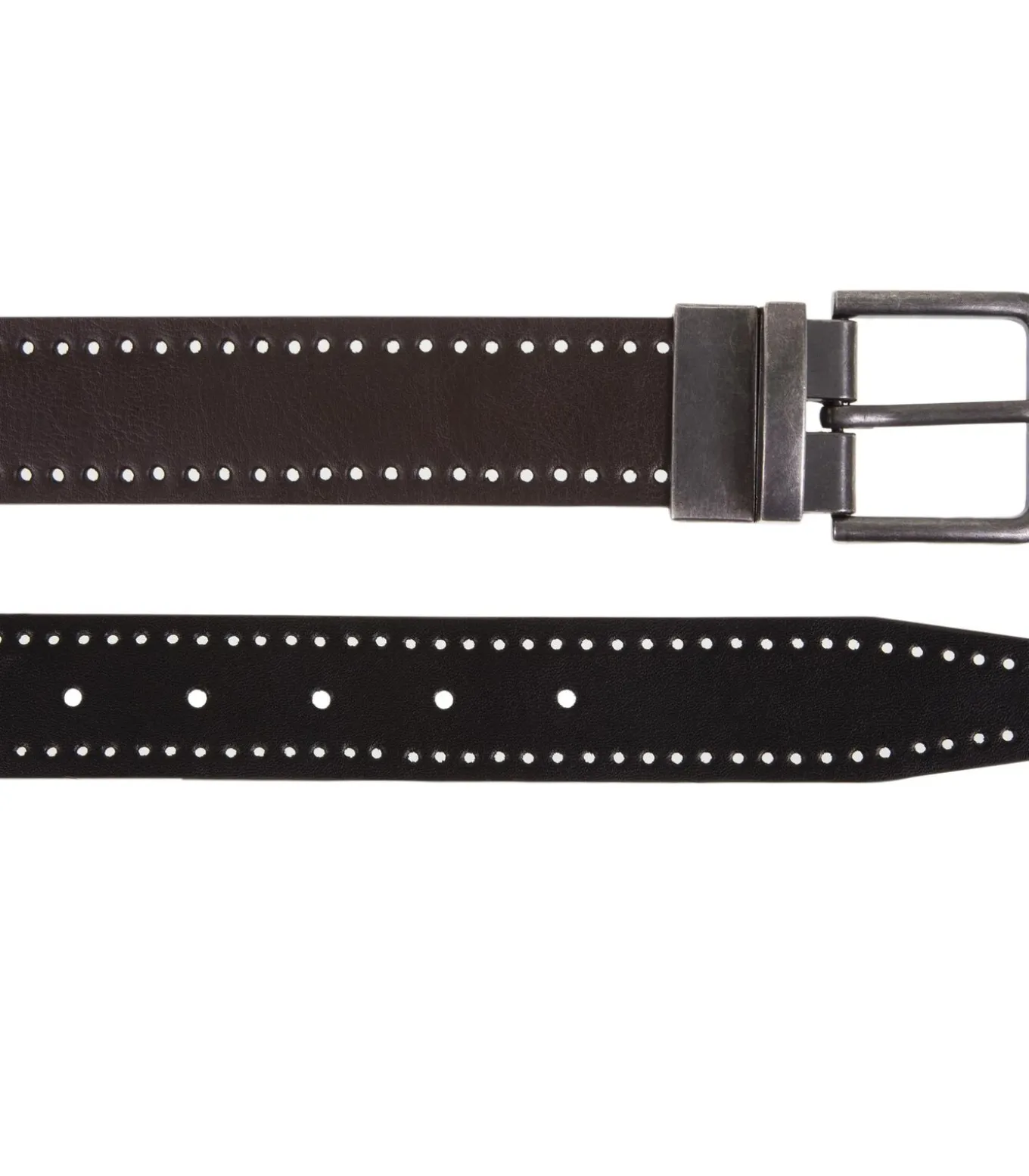 Herenriem 2 in 1 Zwart/Bruin