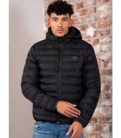 Hooded insulated jacket - black