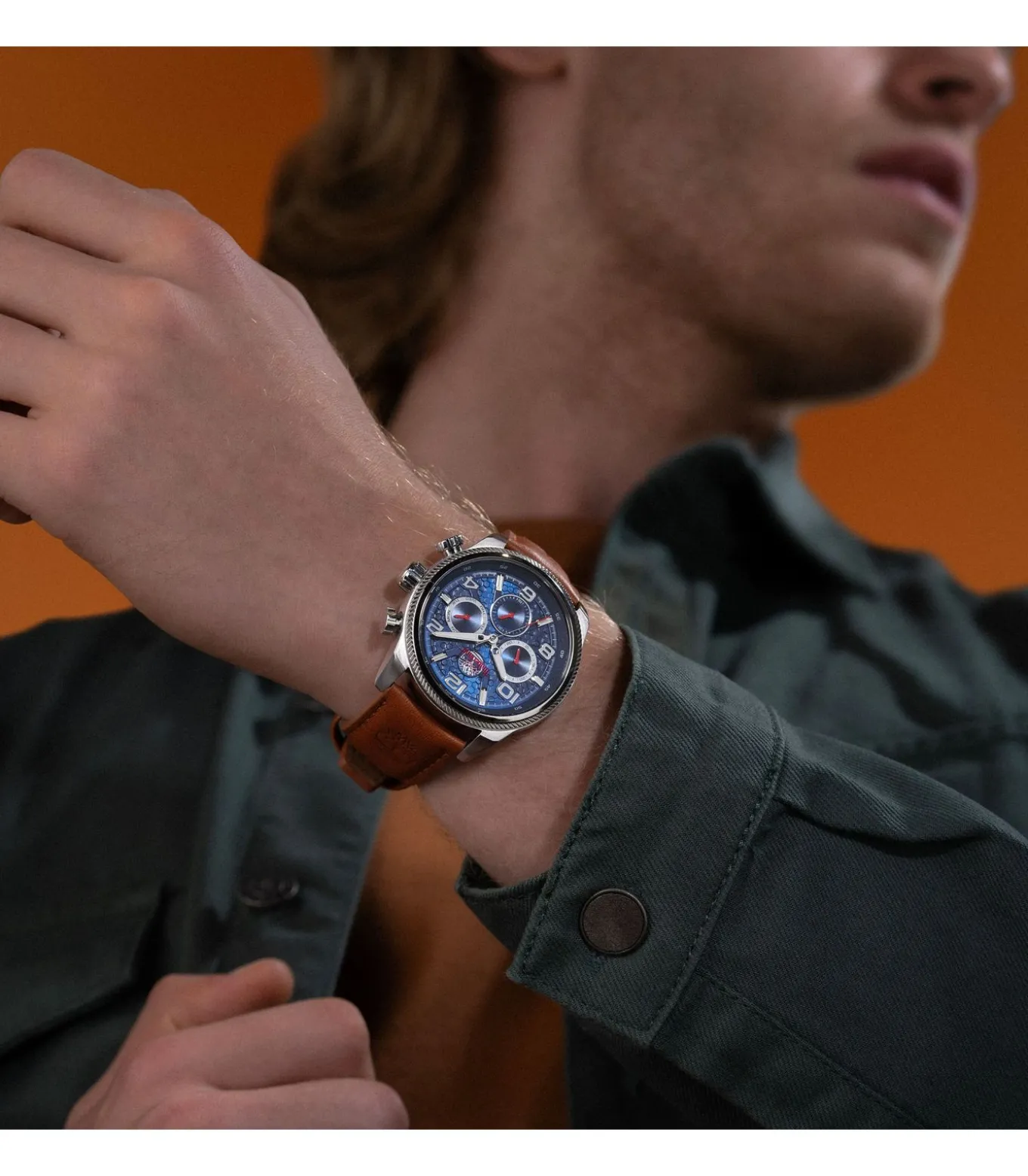 Horloge Henniker II Blue - Brown