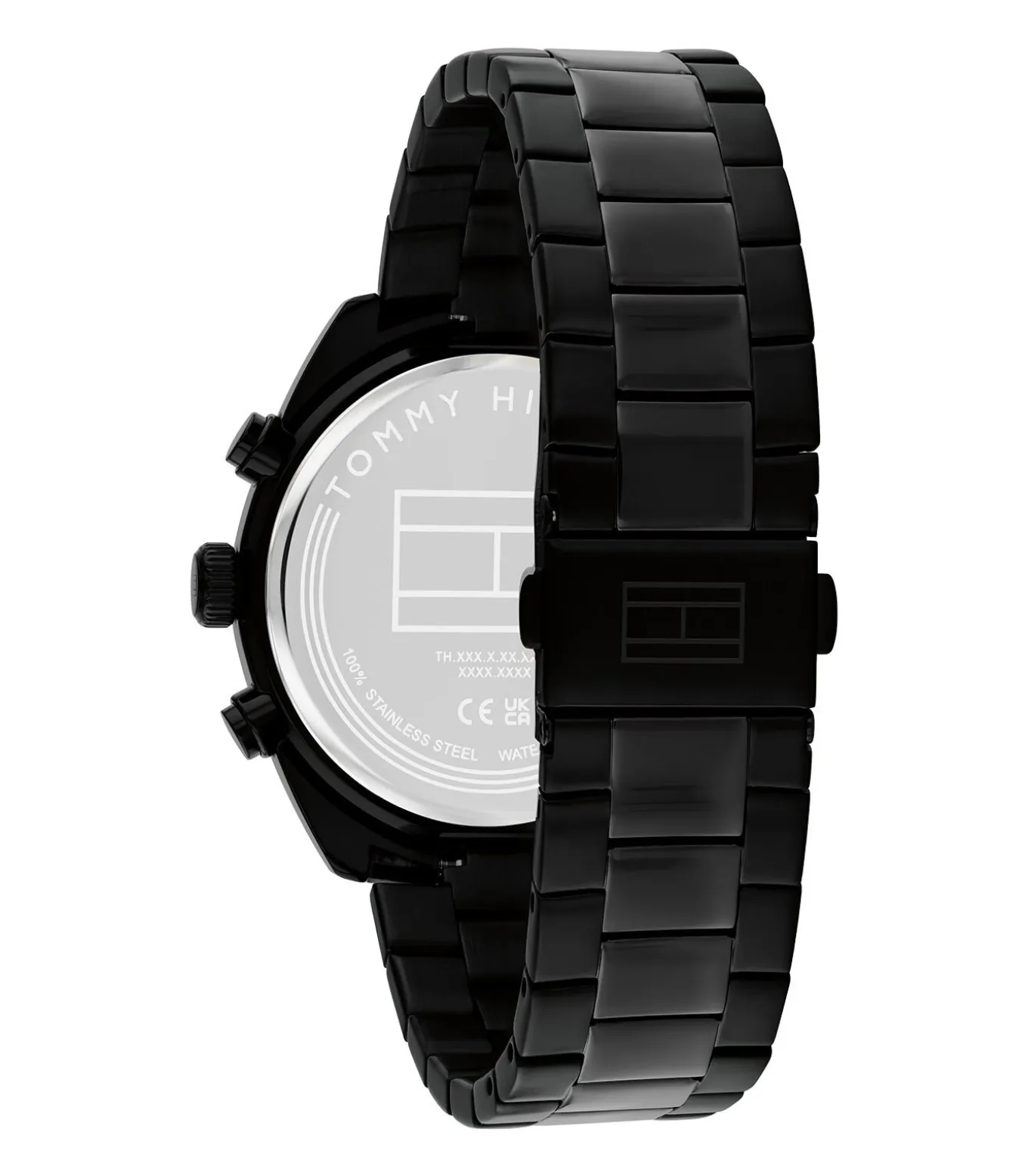 Horloge stalen band PVD band noir met wijzerplaat zwart 1710724