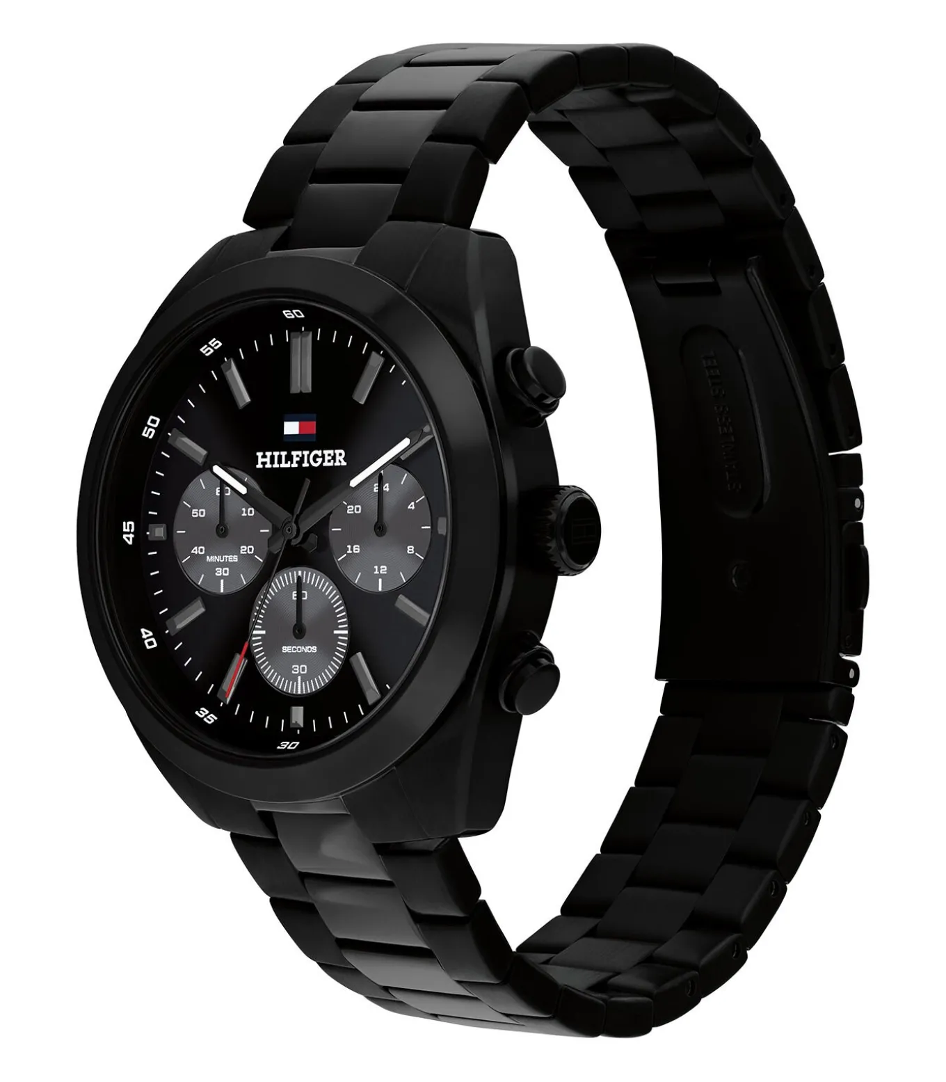 Horloge stalen band PVD band noir met wijzerplaat zwart 1710724