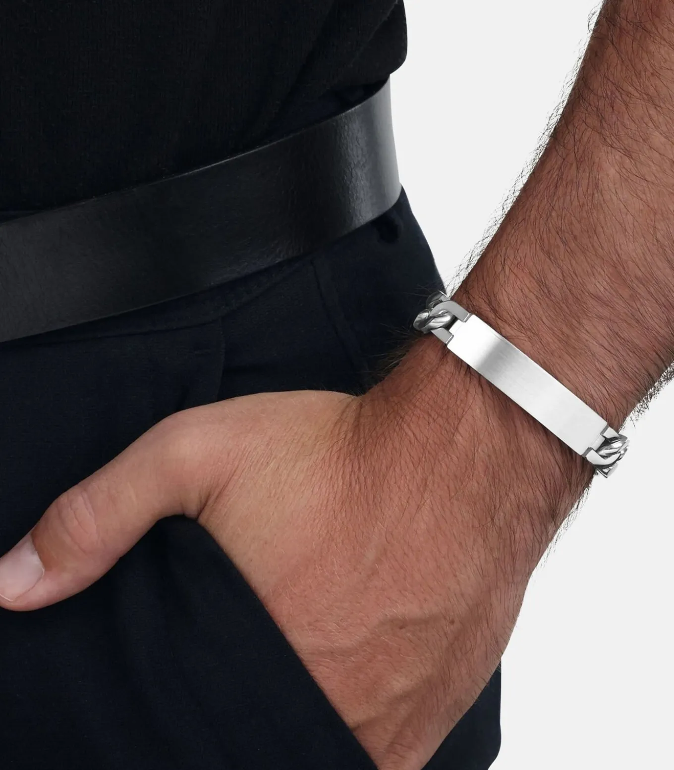 Identiteit Armband voor mannen, roestvrij staal