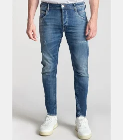 Jeans tapered , lengte 34