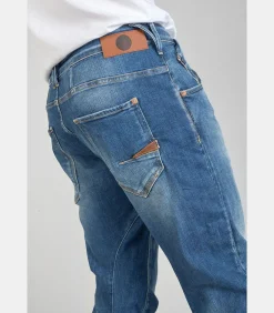 Jeans tapered , lengte 34