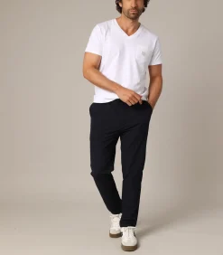 JULIO - Rechte broek met elastische taille en trekkoord, casual stijl