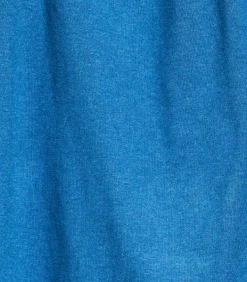 Katoenmix pullover met halve rits - Mid Blue