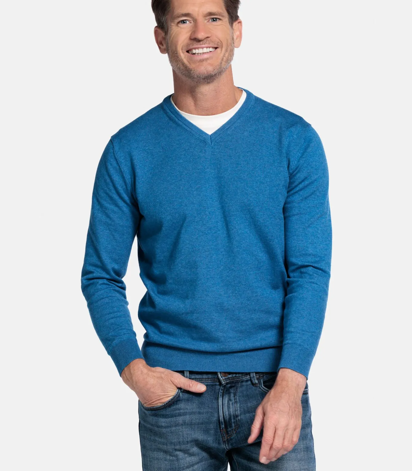 Katoenmix V-hals pullover -