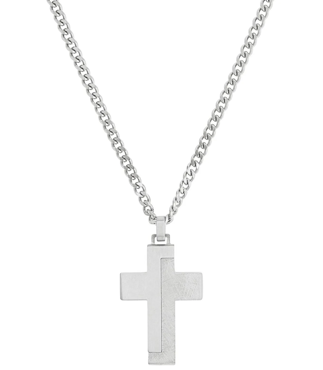 Ketting met hanger voor mannen, kruis van roestvrij staal