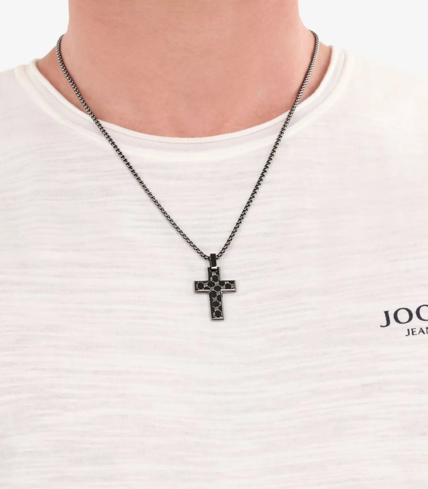 Ketting met hanger voor mannen, kruis van roestvrij staal