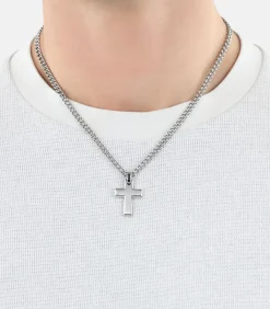 Ketting met hanger voor mannen, kruis van roestvrij staal