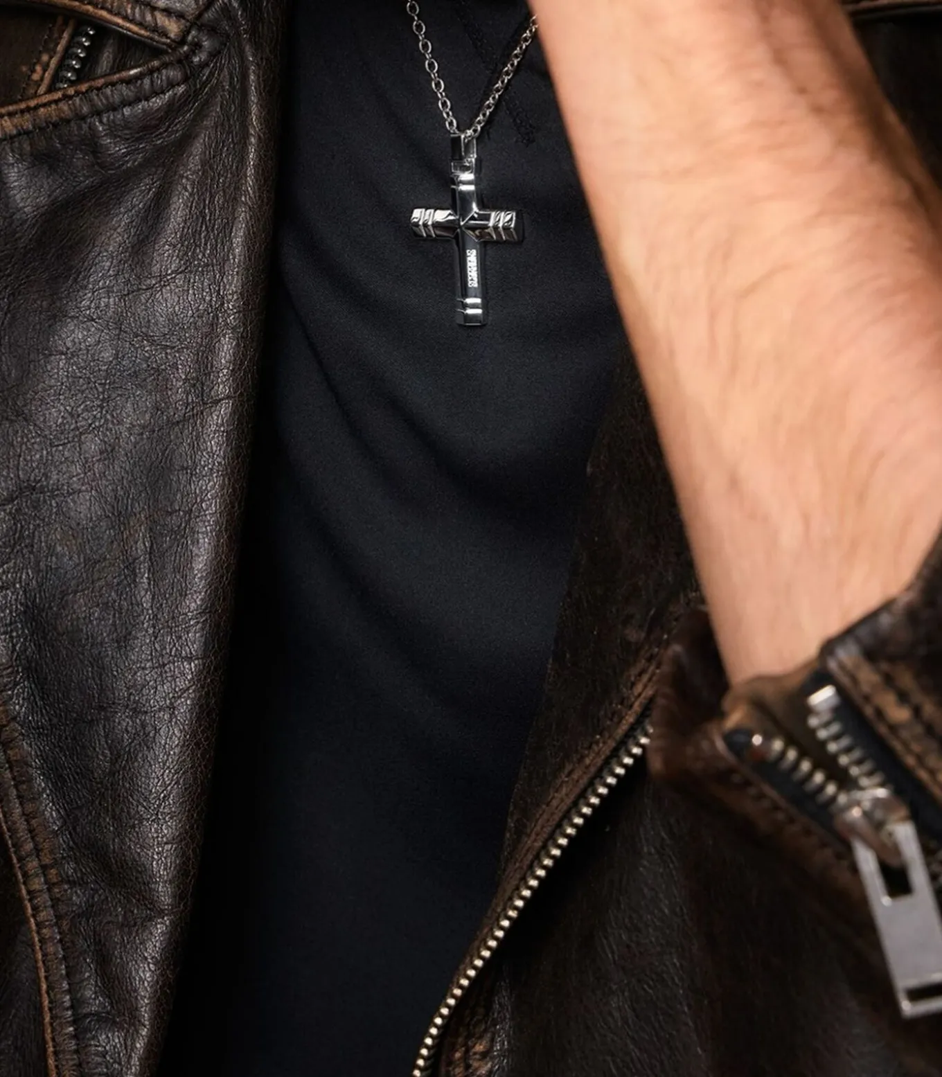 Ketting met hanger voor vrouwen en mannen, unisex, roestvrij staal | kruis