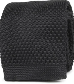 Knitted Stropdas Zwart TK-08