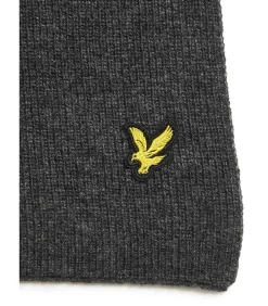 Lambswool ribbed scarf - charcoal marl