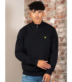 Loopback quarter zip sweat - jet black