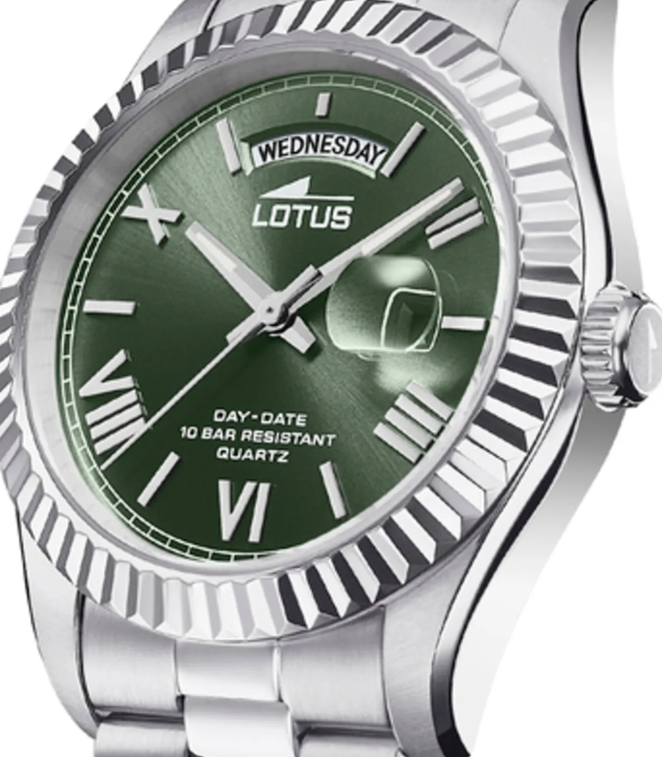 Lotus heren groen 316l roestvrij staal horloge armband