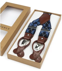 Luxe Bretels Ruiten Navy