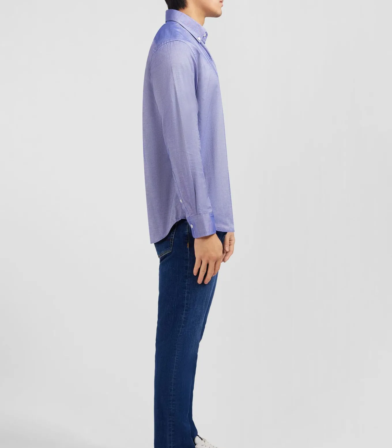 Marineblauw katoenen shirt