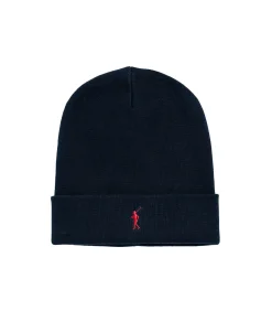 Marineblauwe beanie "Vinny" met geborduurd Rigby Go-logo