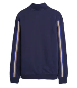 Marineblauwe herensweater met fleece binnenkant