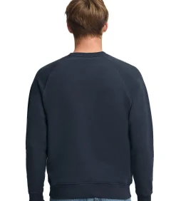 Marineblauwe sweater met relaxed fit, ronde hals en Polo Club-logo