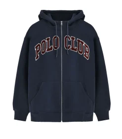 Marineblauwe sweater met loose fit en Polo Club-logo